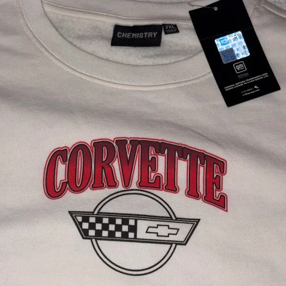Corvette 1989 Chevrolet Corvette ZR-1 Chemistry Sweatshirt NWT White Men’s 2XL - Picture 4 of 13